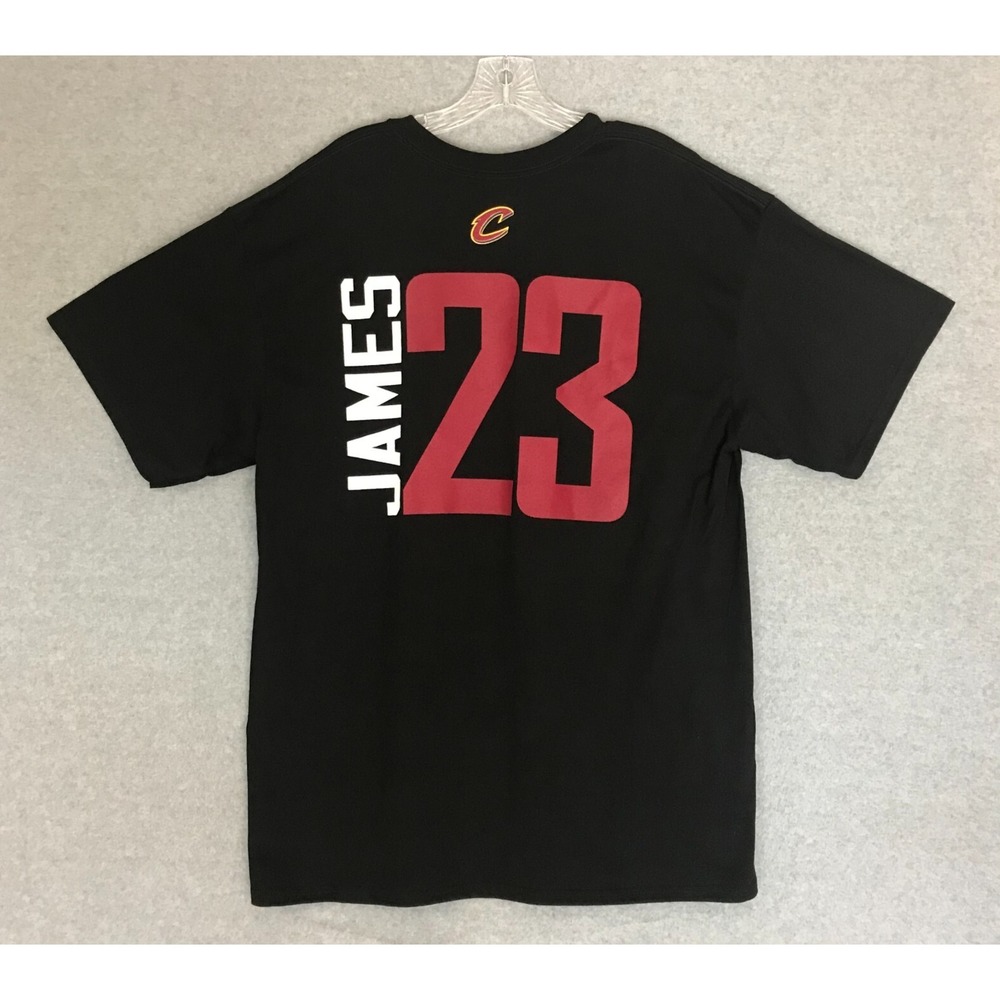 NEW! Lebron James #23 Cleveland Cavaliers T Shirt Mens XL Black Majestic Cotton
